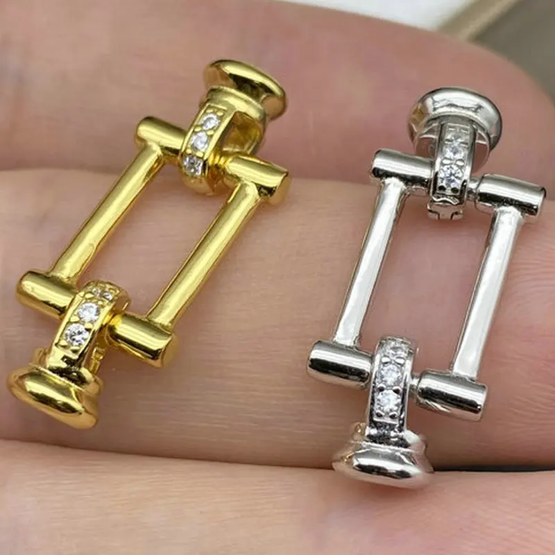 

1 Piece Rectangular Micro-set Zircon Pearl Chain Necklace Bracelet Connector DIY Jewelry Handmade Accessories Material Wholesale