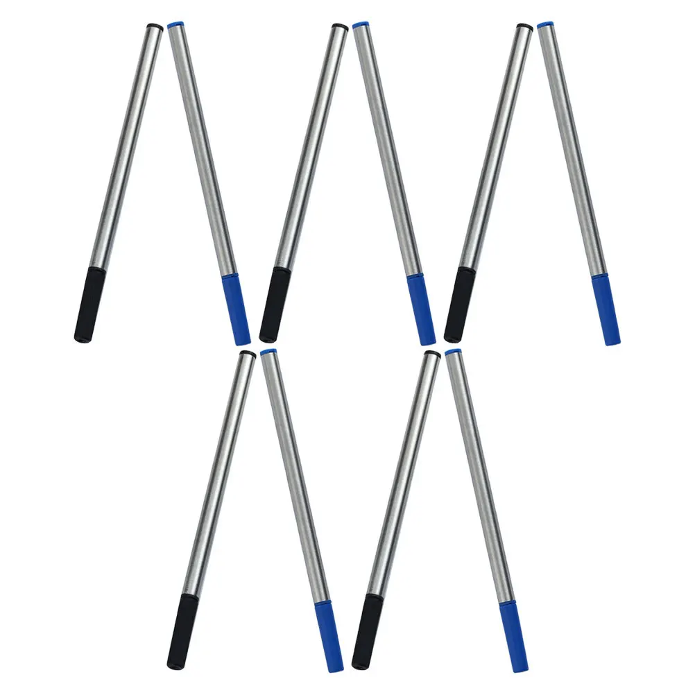 10Pcs Metal Gel Pen Replacement Refills Smooth Ink Universal Compatible for School Office Note Taking Signature