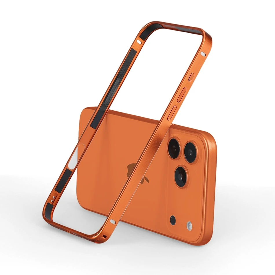 Funda de lujo con marco de aluminio ligero para iPhone 12 13 14 Plus 15 16 17 Pro Max, borde delgado de aleación, accesorios traseros 6
