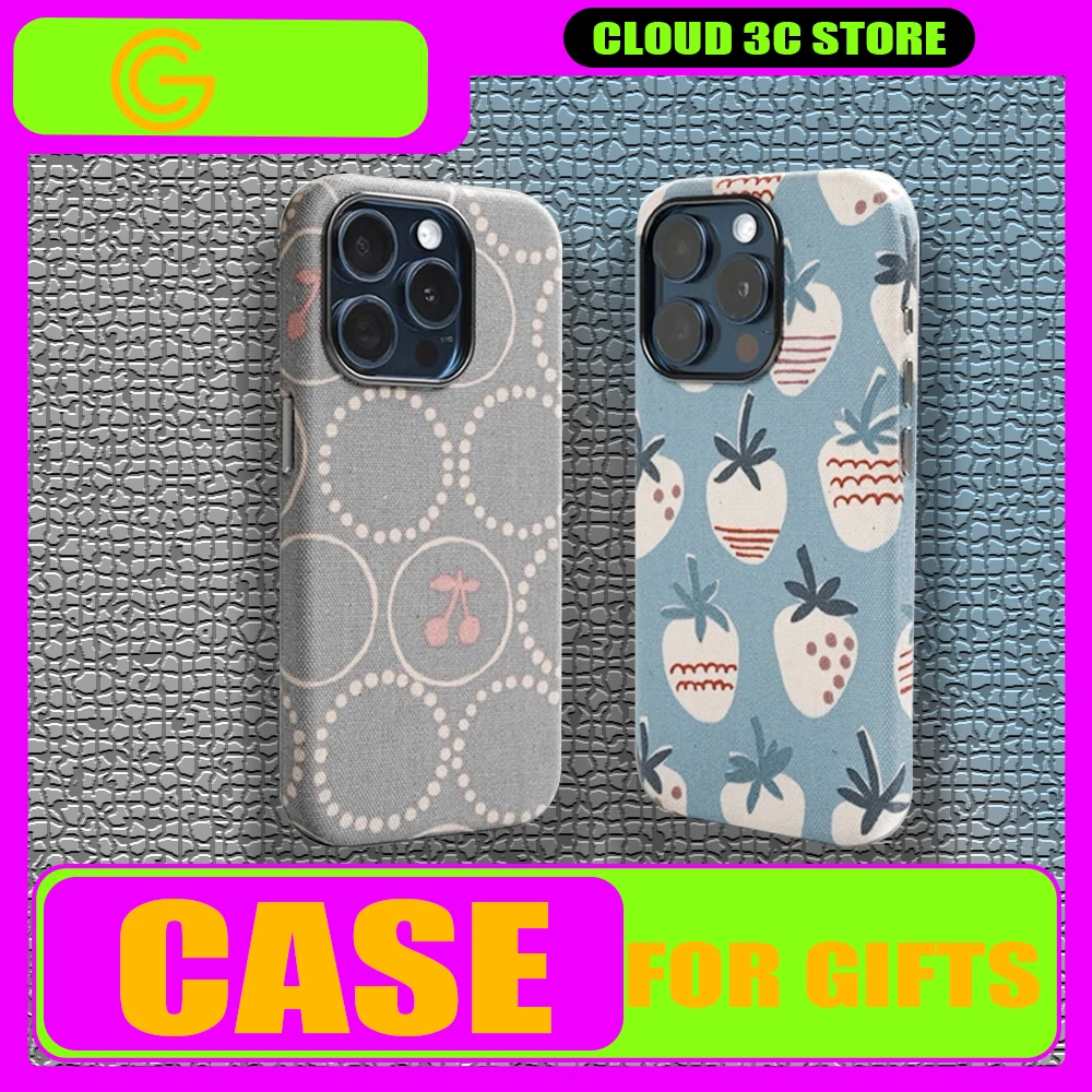 GWW Canvas Case Cover iPhone16promax Case Magsafe Magnetic Wireless Charging iPhone16 Pro Cover Customized Anti-drop Fashion