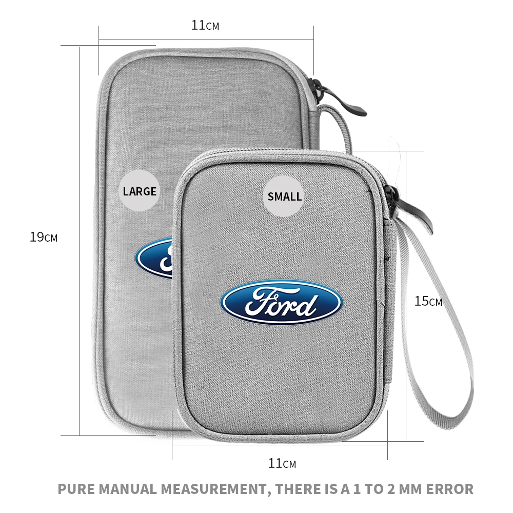 Auto Badge Oxford Organizer Car Travel Key Earphone USB Storage Bag Waterproof For Ford Focus 2 MK2 Fiesta Mondeo Territory Kuga