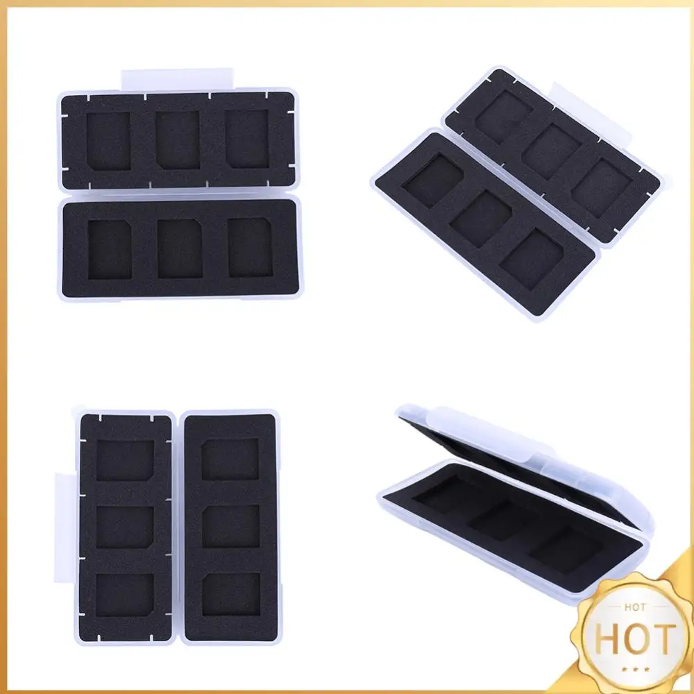 

6 in 1 Transparent Mini SD Memory Cards Protective Case Waterproof Plastic SD Card Holder EVA Foam Anti-Static Storage Box
