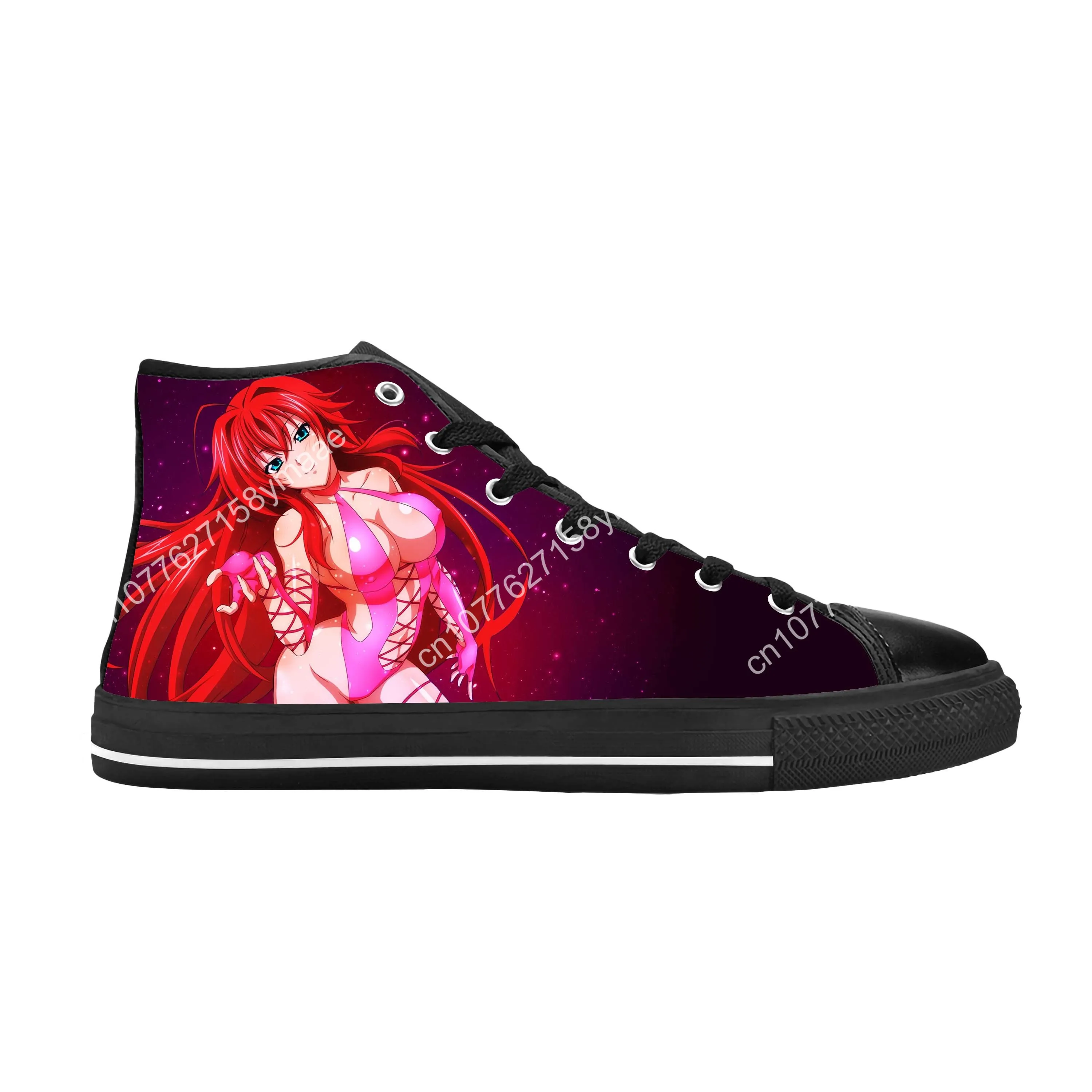 Japanese Anime Manga High School DxD Rias Gremory Casual Cloth Shoes High Top Comfortable Breathable 3D Print Men Women Sneakers