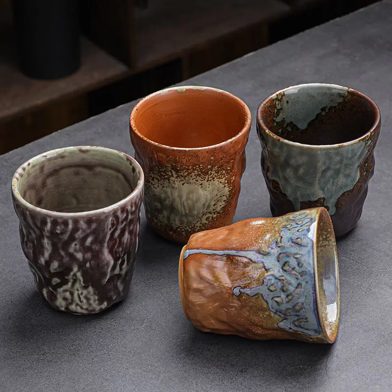 

Japanese Tradition Pottery Gilt Teacup Handmade Ceramic Tea Bowl Travel Meditation Cup Pu'er Master Cup Household Tea Set 145ml