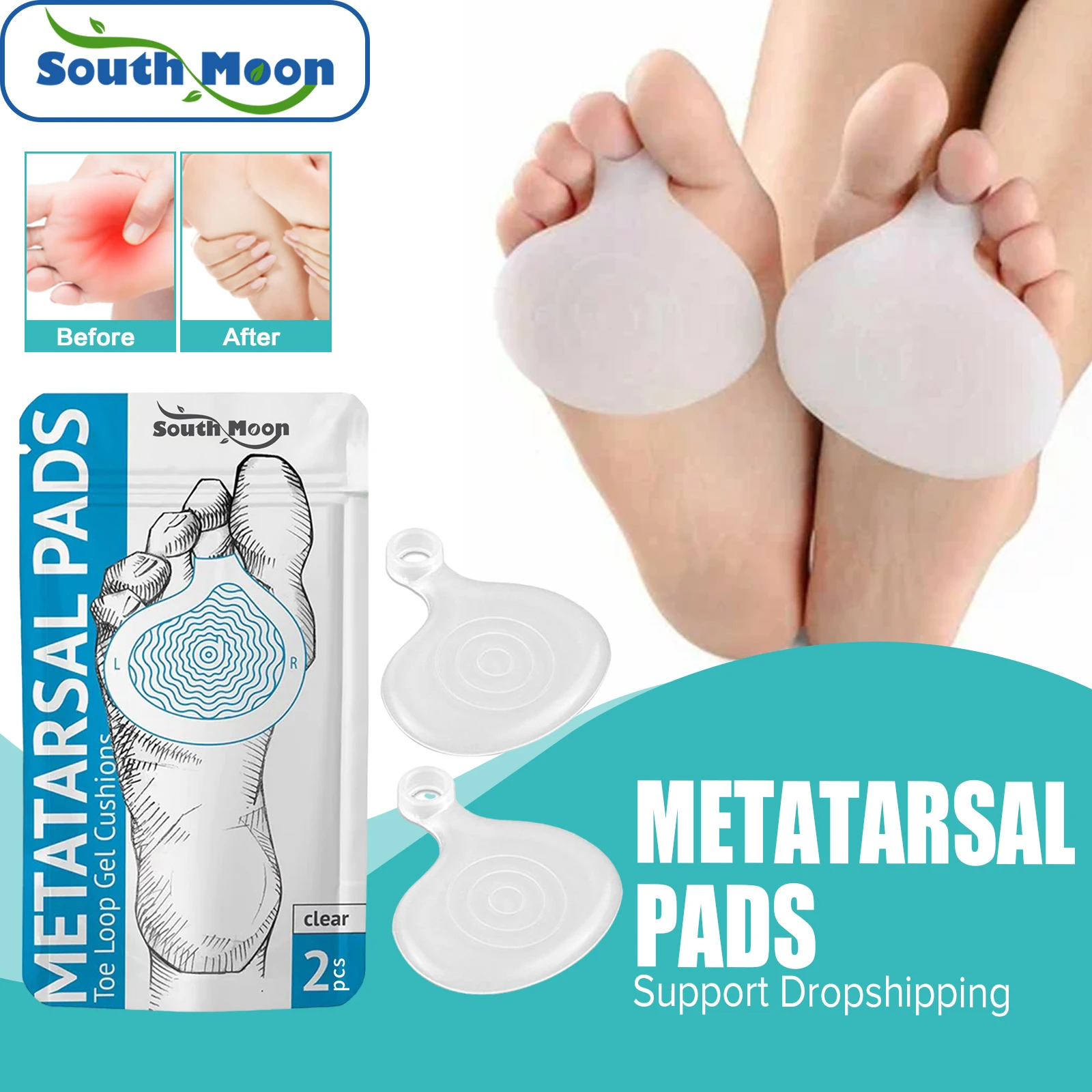 

Metatarsal Pads Relieve Neuroma Calluses Blisters Friction Pain Reduce Forefoot Stress Support Gel Cushion Half Sock Foot Health