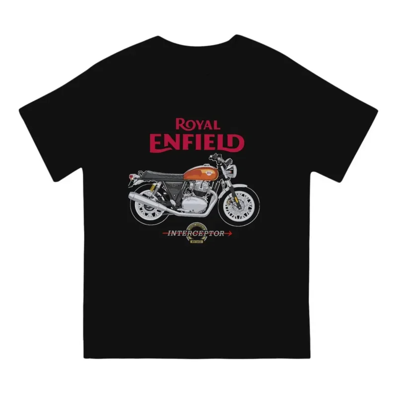 

One of British Retro Motorcycles Man TShirt Royal Enfields Interceptor 650 Fashion T Shirt Original Streetwear New Trend