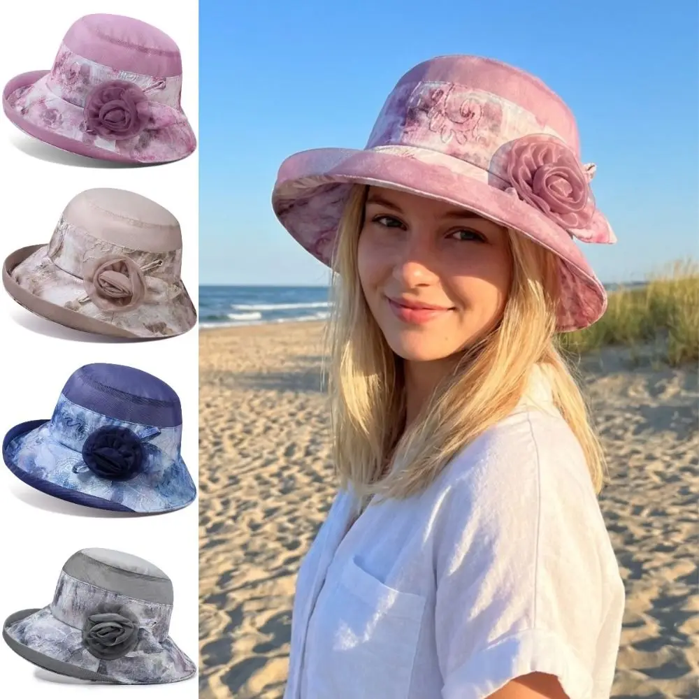 

Fashion Bow Design Women's Sun Hat UV Protection Breathable Beach Hat Wide Brim Lightweight Bucket Hat Summer Outdoor
