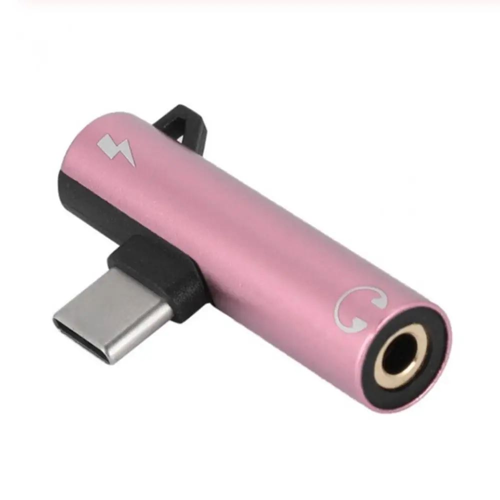 2 in 1 Type-C to 3.5mm Jack Adapter 90° Elbow Design Frosted USB Type-C to 3.5mm Jack Splitter Charging Listen for //OPPO