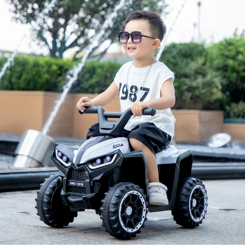 سيارة شاطئ كهربائية للأطفال ذات 4 عجلات من 3 إلى 12 سنة - مضادة للانزلاق مع وقت تشغيل 60 دقيقة وسعة 45 كجم، لعبة ركوب قابلة لإعادة الشحن في الهواء الطلق