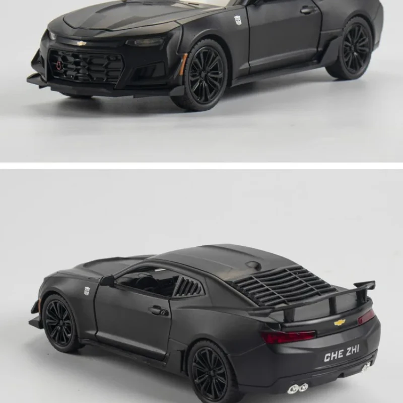 1:24 Chevrolet Camaro aleación Diecast modelo coche de juguete sonido y luz tirar hacia atrás coche de Metal colección de simulación regalos juguetes niño