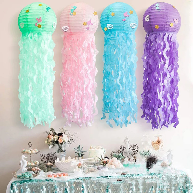 Home Party DIY Decorations Hanging Jellyfish Lantern for Birthday Wedding Anniversary Baby Shower Decor Festive Supply