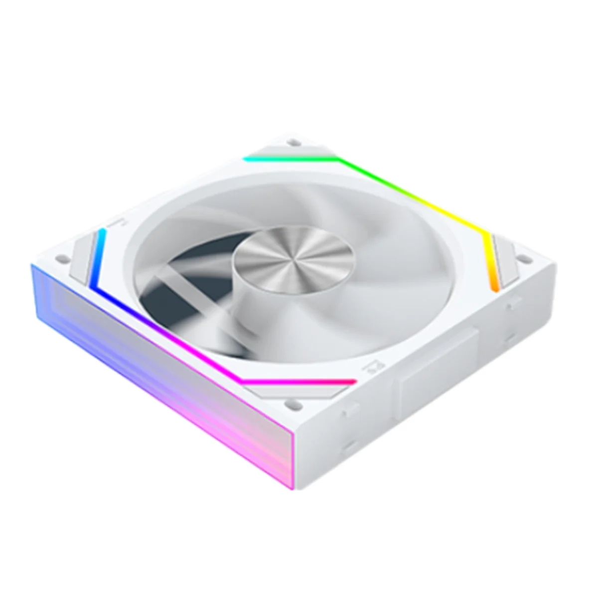 New Tech V2RS Case Fan Magic Block Free Splicing 120mm PC Computer 12V Chassis Fan Lian 3PIN 5V ARGB Divine Light Li White, B
