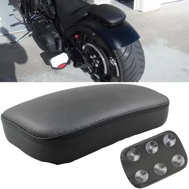 New Motorcycle Black Suction Cup Rear Pillion Passenger Pad Seat For Harley 883 1200 48 Universal