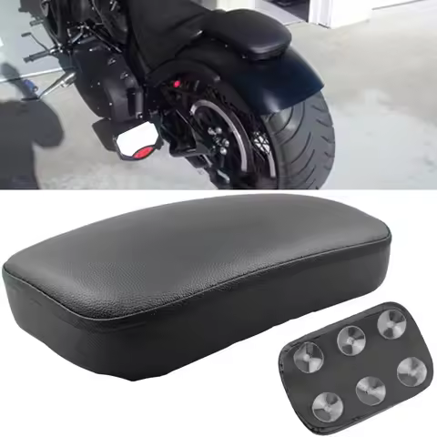 New Motorcycle Black Suction Cup Rear Pillion Passenger Pad Seat For Harley 883 1200 48 Universal