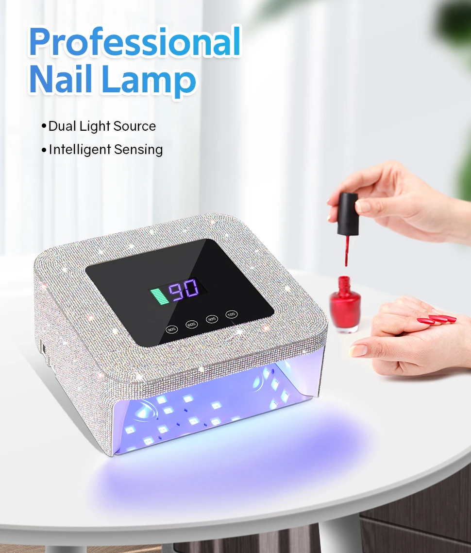 39LEDS 네일 램프 33W 충전식 네일 드라이어 터치 스크린 4 타이머 네일 아트 매니큐어 램프 UV 캐빈