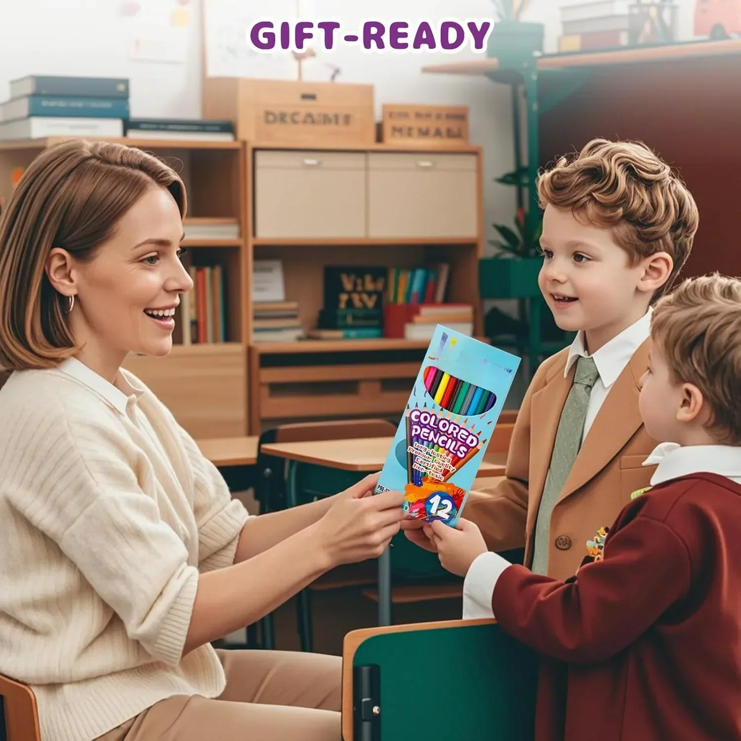 أقلام تلوين ممتازة، قلب ناعم، عدد 288، 12 قلم رصاص ملون مشحذ مسبقًا بكميات كبيرة