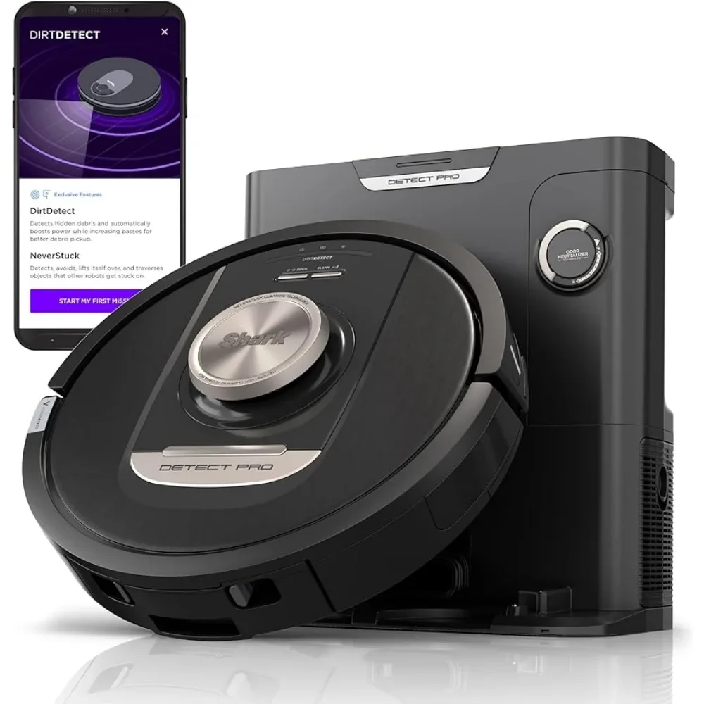 home.Shark RV2820AE Detect Pro Self-Empty Robot Vacuum with Bagless, 60-day Capacity HEPA Base