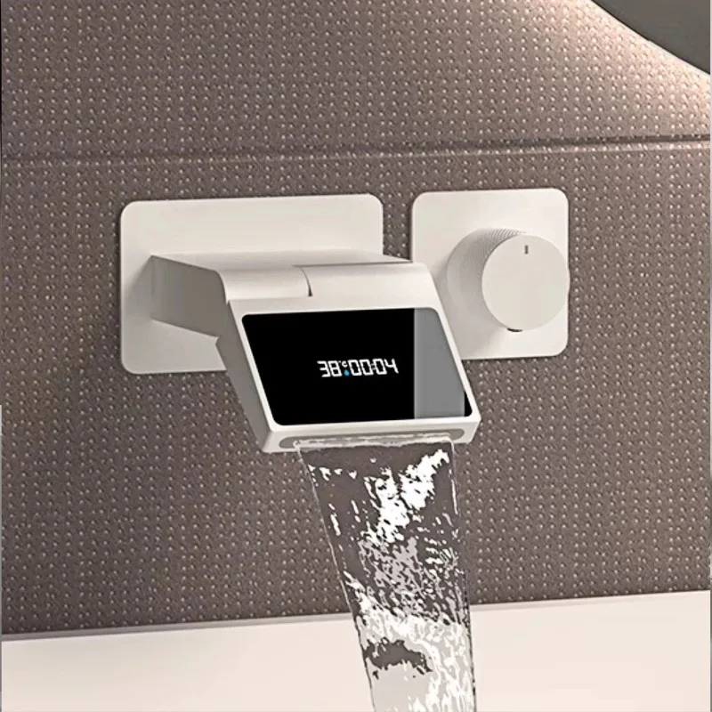 【2026】Intelligent Black Brass Bathroom Faucet With LED Digital Display Design Hidden Single Handle Cold & Hot 2 Control Wash Bas
