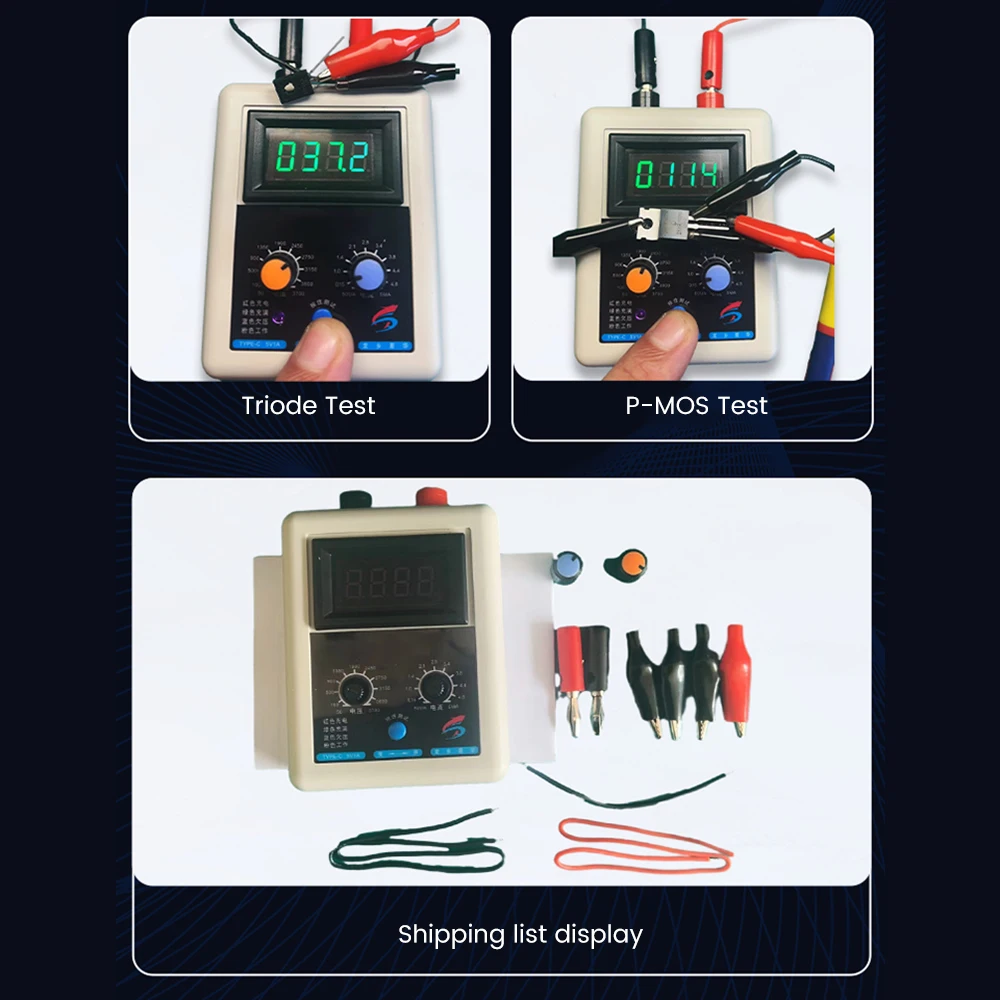 Imagem -04 - Led Digital Display Voltímetro Tester Transistor de Tensão Mov sem Suporte Diodo Mos 0v3500v 5ma Igbt
