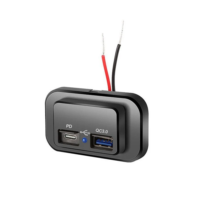 

USB+PD 12V/24V USB Charging Splitter Outlet For Motorcycle Camper-Truck ATV Boat Car RV