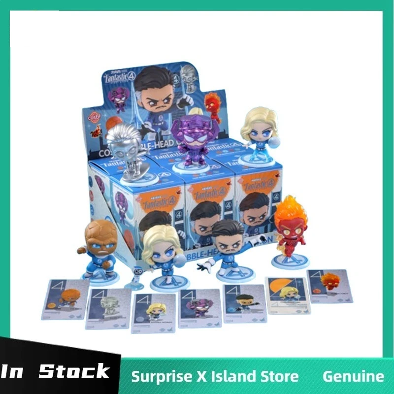 

Подлинные популярные игрушки The Fantastic Four First Steps Marvel Mini Cosbi Series, слепая коробка, фигурка, игрушка, декор для рабочего стола, коллекционный подарок для ребенка