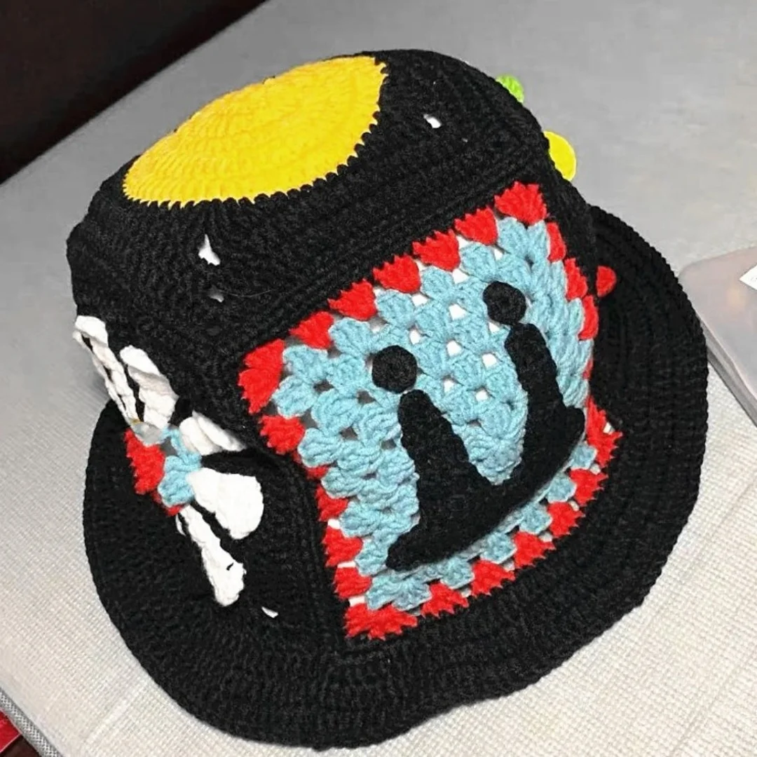 

Kpop G-DRAGON Bigbang GD Handmade Wool Knitted Fisherman Hat World Tour album logo Cute Pattern Peripheral Products GD Fans Gift