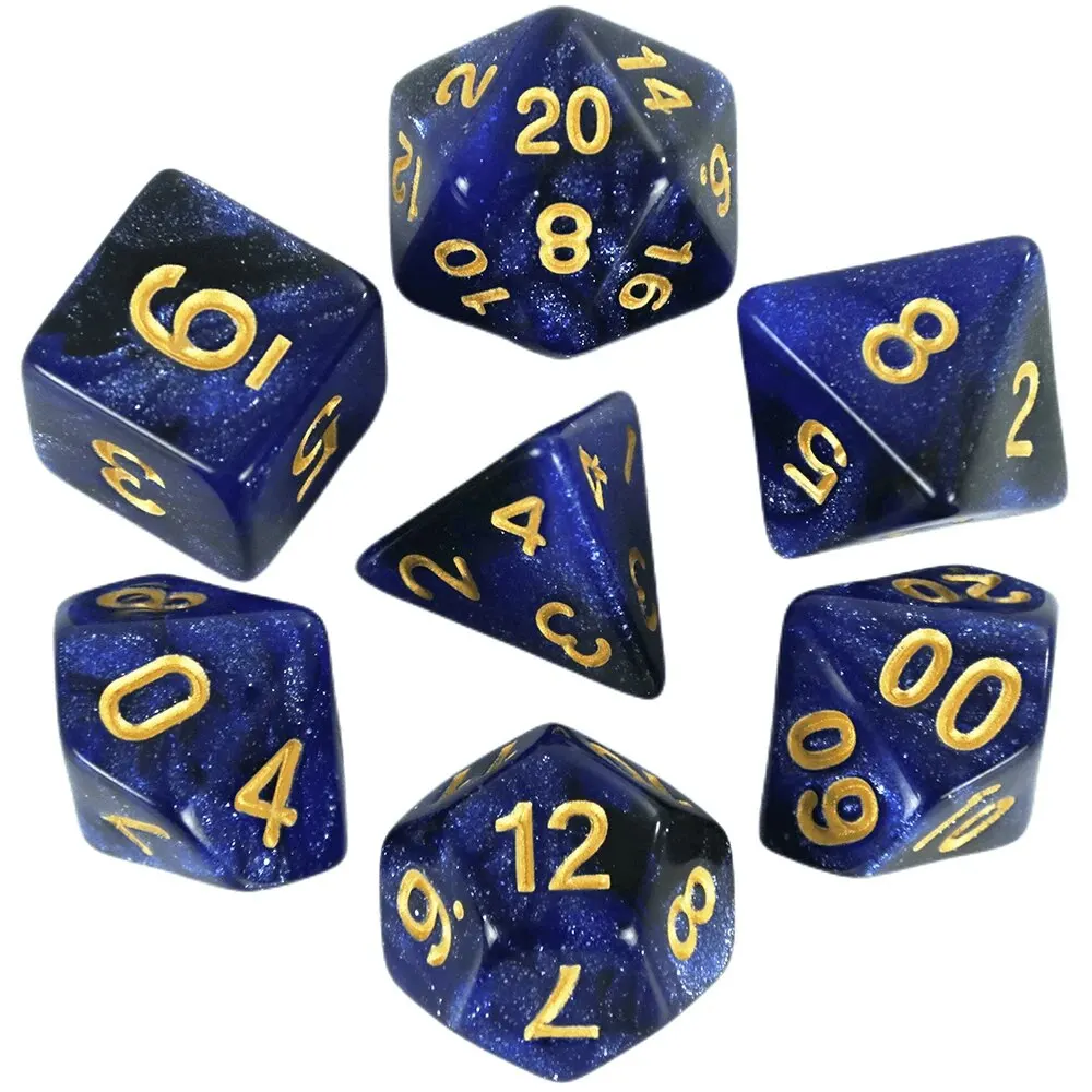 Dice Set Board Games Roll Dice Galaxy Theme Polyhedral Dice Set Amazing Colourful Universe Effect For DND Accessories