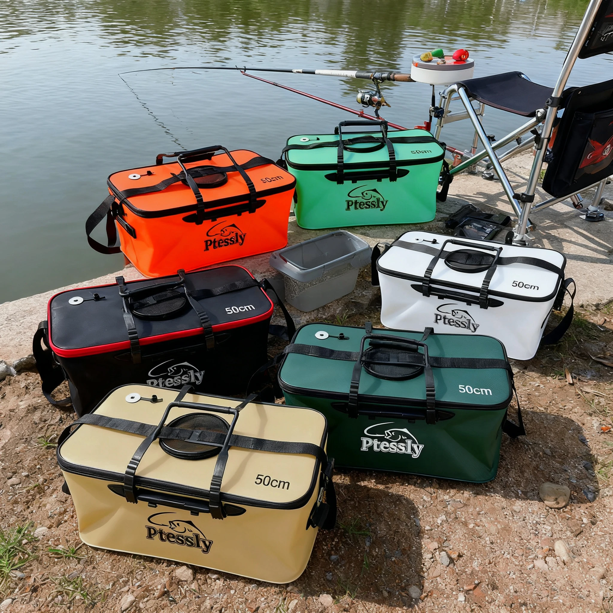 Tragbare EVA-Angeltasche, Faltbarer Angeleimer, Lebendfischbox, Camping-Wasserbehälter, Angelzubehör-Aufbewahrungstasche – Detail 8
