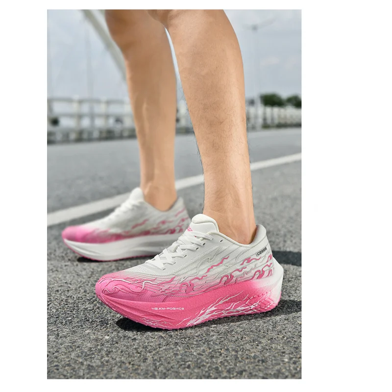 أحذية رياضية وترفيهية، أحذية رجالية، أحذية ماراثون كبيرة الحجم مبطنة بالهواء، مطاط منسوج لجميع المواسم، مقاومة للاهتراء، مضادة