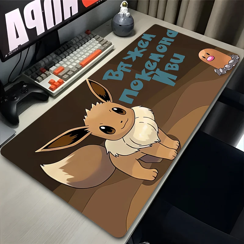 لوحة ماوس كبيرة جديدة P-Pokemon لوحة ماوس ألعاب مضادة للوهج تصميم إبداعي مناسبة للعمل على المدى الطويل XXL وسادات ماوس ملونة لطيفة