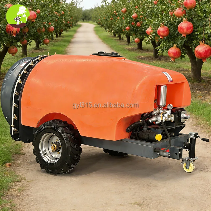 Lingfeng 1000L Agricultural Pump Sprayer High Efficiency Four-Wheel Tractor Towed High Pressure 22m Spray Width High for Orchard