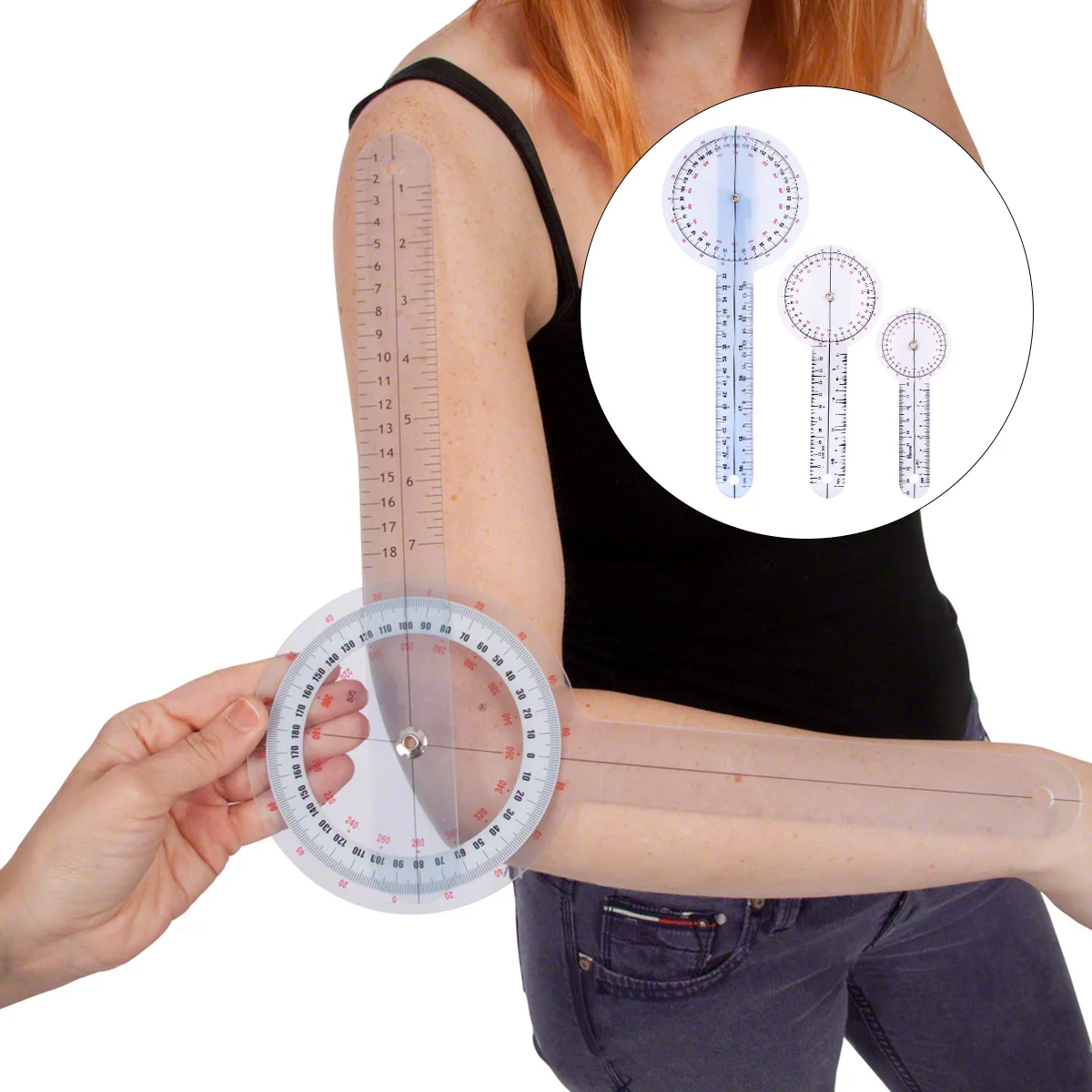 مجموعة واحدة من المسطرة الطبية، أداة قياس إصبع أولنا من البلاستيك الشفاف المتين للطبيب بألوان متعددة