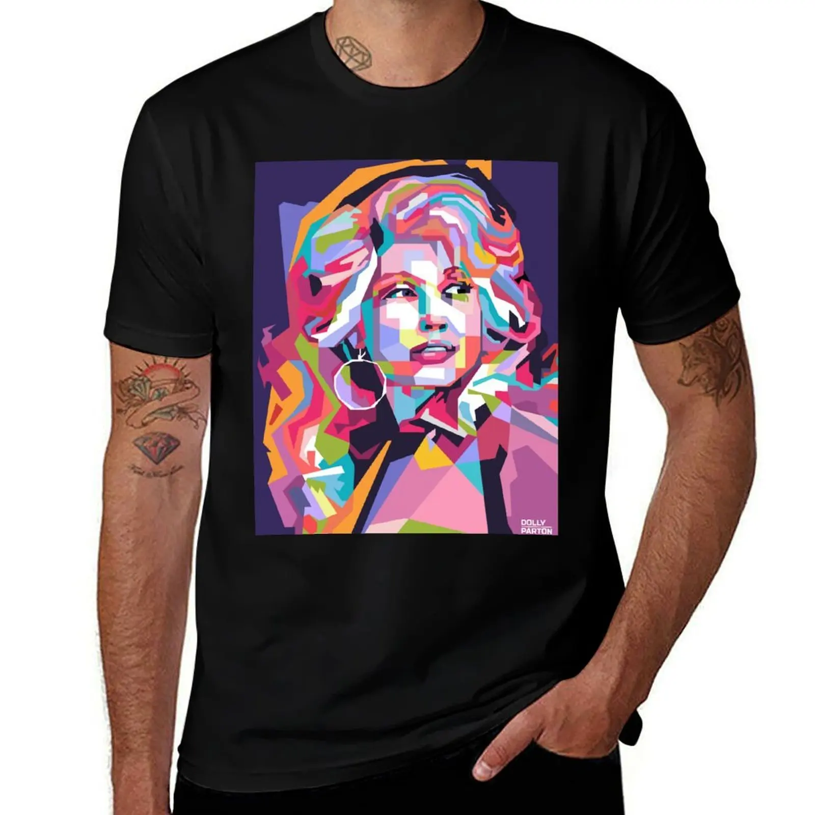 

Abstract Dolly Parton in WPAP T-Shirt t shirt custom print t shirts for man cotton funny T-Shirt
