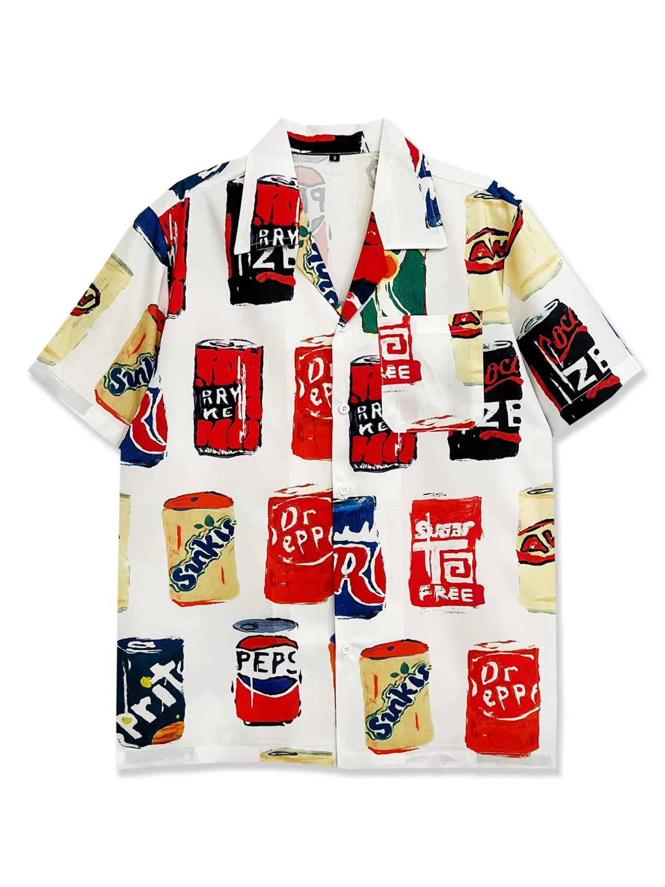 

Summer Men's shirt Fashion Personalized Creative Cartoon Casual Loose Short sleeve Beach Shirt Hawaii Vacation Party Costumes