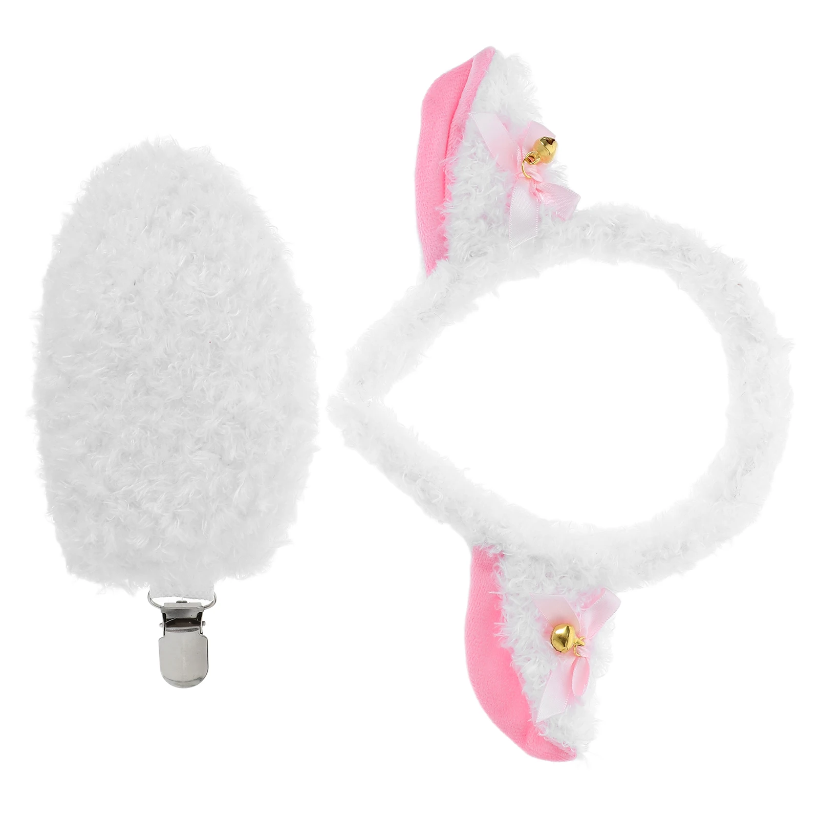 

Lamb Costume Accessories Adorable Sheep Ears Headband Tail Set Kids Halloween Cosplay Animal Prop Realistic Design Comfortable