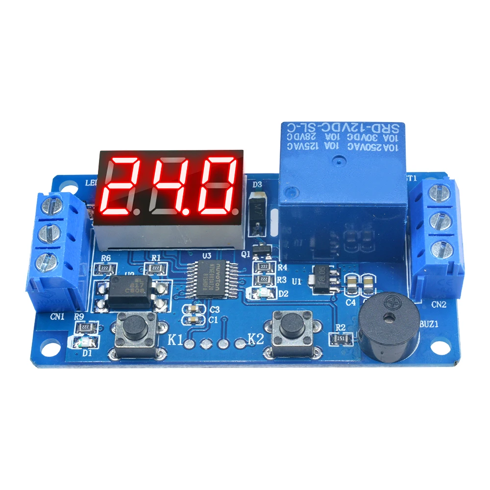 DC 12V 24V LED Digital Display Automation Delay Relay Trigger Time Circuit Timer Control Cycle Adjustable Switch Relay Module