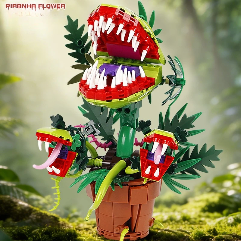 

Конструктор «Алохапанда» (Audrey II) из серии «Маленький магазин ужасов», коллекционная игрушка на Хэллоуин, подарок для взрослых и детей