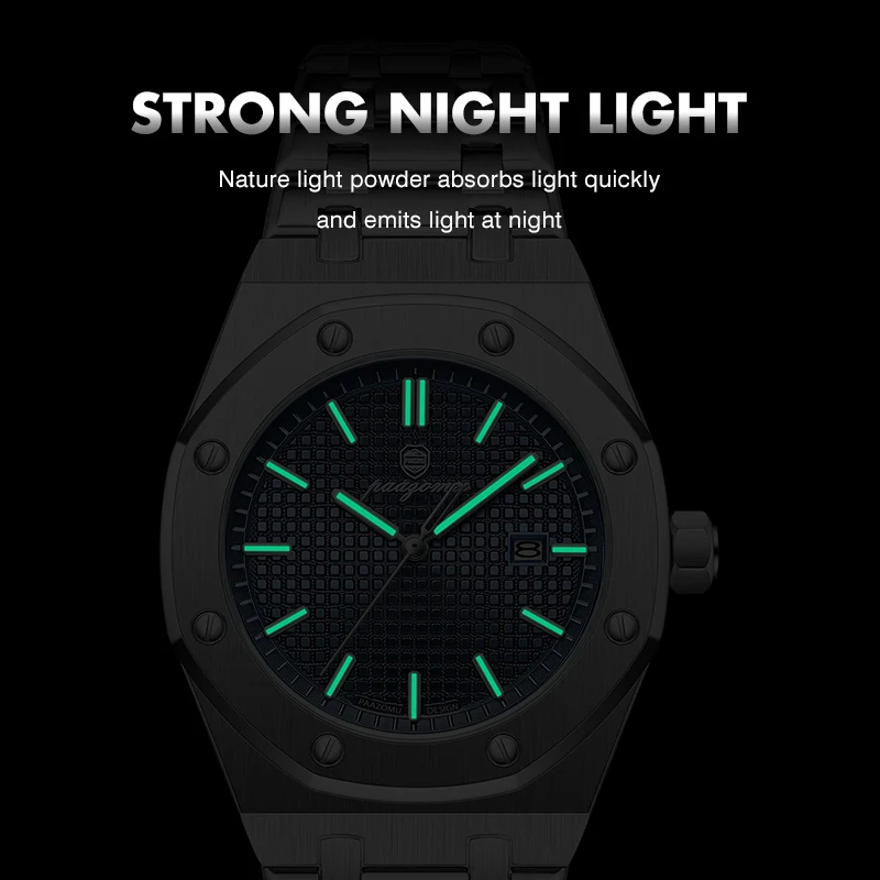 PAAZOMU Classic Men's Watches Trend Fashion Original Quartz Watch for Man Waterproof Fine Steel Chronograph Wristwatch Date