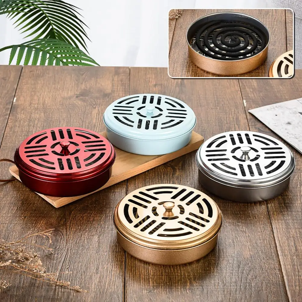 Mosquito Repellent Box Durable Mosquito Coil Disk Stable Convenient  Premium Mosquito Incense Box with Cover