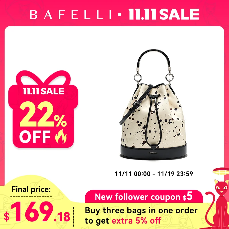 

BAFELLI 2025 WOMEN'S NEW HANDBAG LUXURY BRAND SPRING SUMER DESIGNER STYLE STRING LEATHER BUCKET BAGS ORIGINAL TREND PURSE