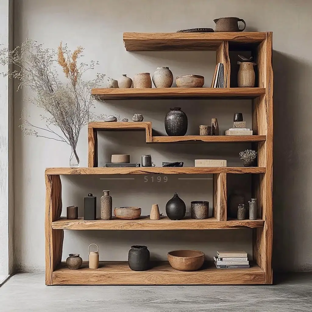 

Chinese log display cabinet B & B household cabinet Bogu rack