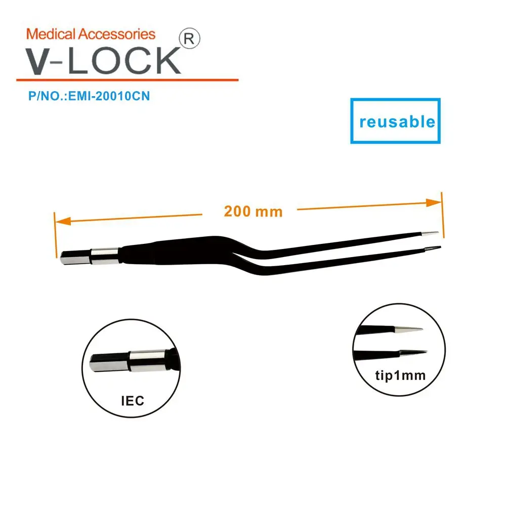 2023 V-LOCK non-stick Coagulation bipolar forceps straight  Compatible With Condenser for electrosurgical unit，Ophthalmic Surgic