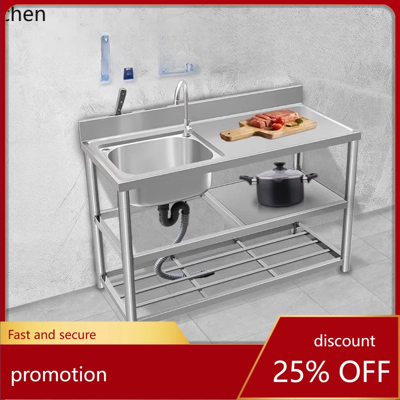 CZ  Sink Kitchen Water Stopper Vegetable Washing Basin Dishwashing Sink Countertop Integrated Cabinet Double Single Sink