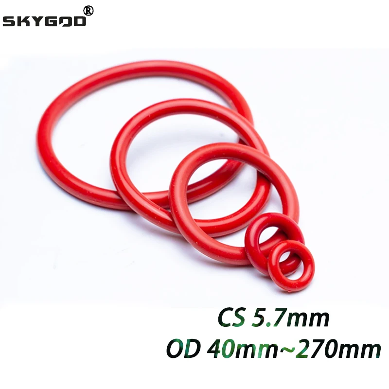 5Pcs Red Vmq O Ring…