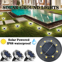 Solar Lights Outdoor Disk Underground Lamp 1/4PCS LED Outdoor Solar Power Ground Light IP68 Waterproof Garden Lawn Yard Decor