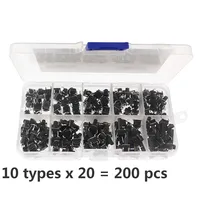 200pcs Tactile Push Button Switch Kit 10 Kinds Switch Kit Push Button Switches Directly Inserted Into Touch Switch for DIY