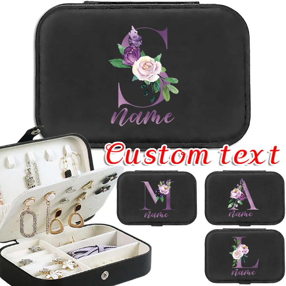 

Персонализированное индивидуальное имя, большая вместительная коробка для хранения ювелирных изделий, двухслойные классические коробки для хранения, модная витрина для ювелирных изделий