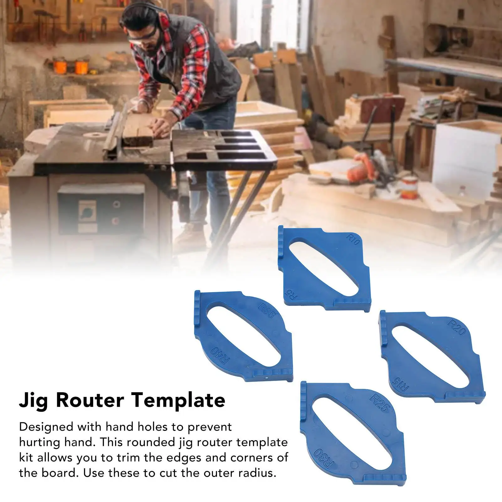 Шаблон приспособления для фрезерного станка с закругленным углом R5 R10 R15 R20 R25 R30 R35 R40 для точных деревообрабатывающих проектов
