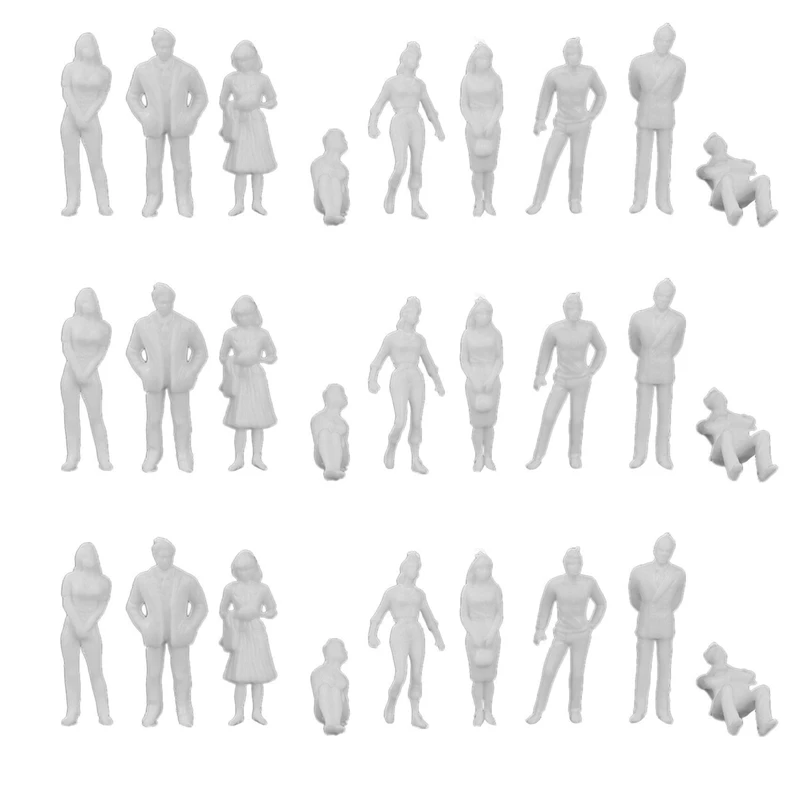 1:50 White Figures Architectural Model Human Scale HO Model Plastic Peoples,30 Pieces