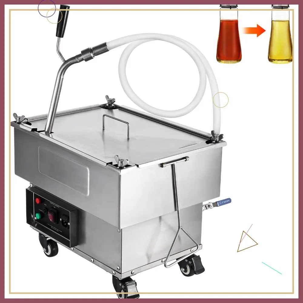 

18L Commercial Deep Fryer Oil Filter System 300W, 10L/min Pump with Hose for Kitchen Restaurant Use